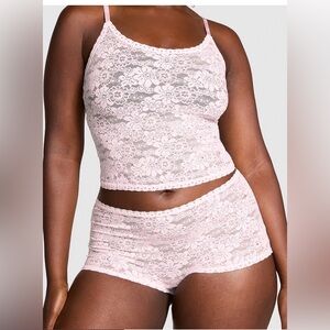 PINK Victoria's Secret Floral Lace Chemise Set